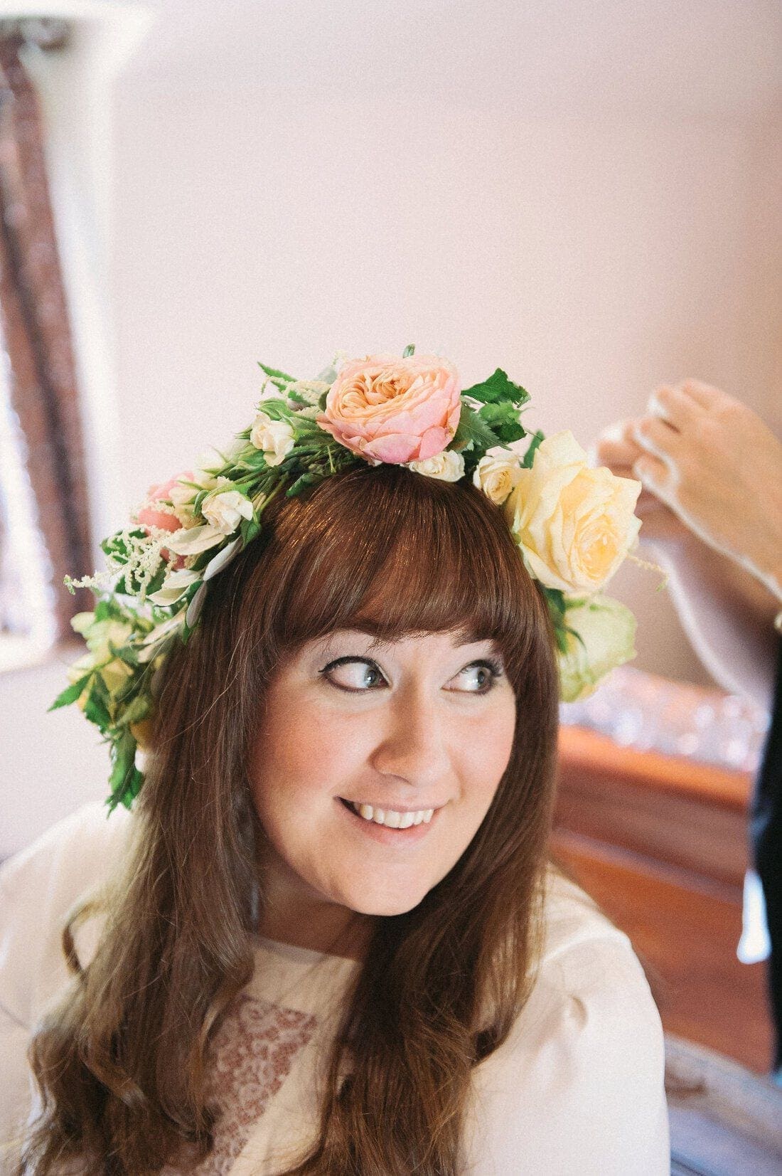 bridal portrait with flowers