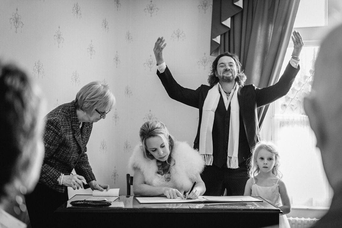 signing the register