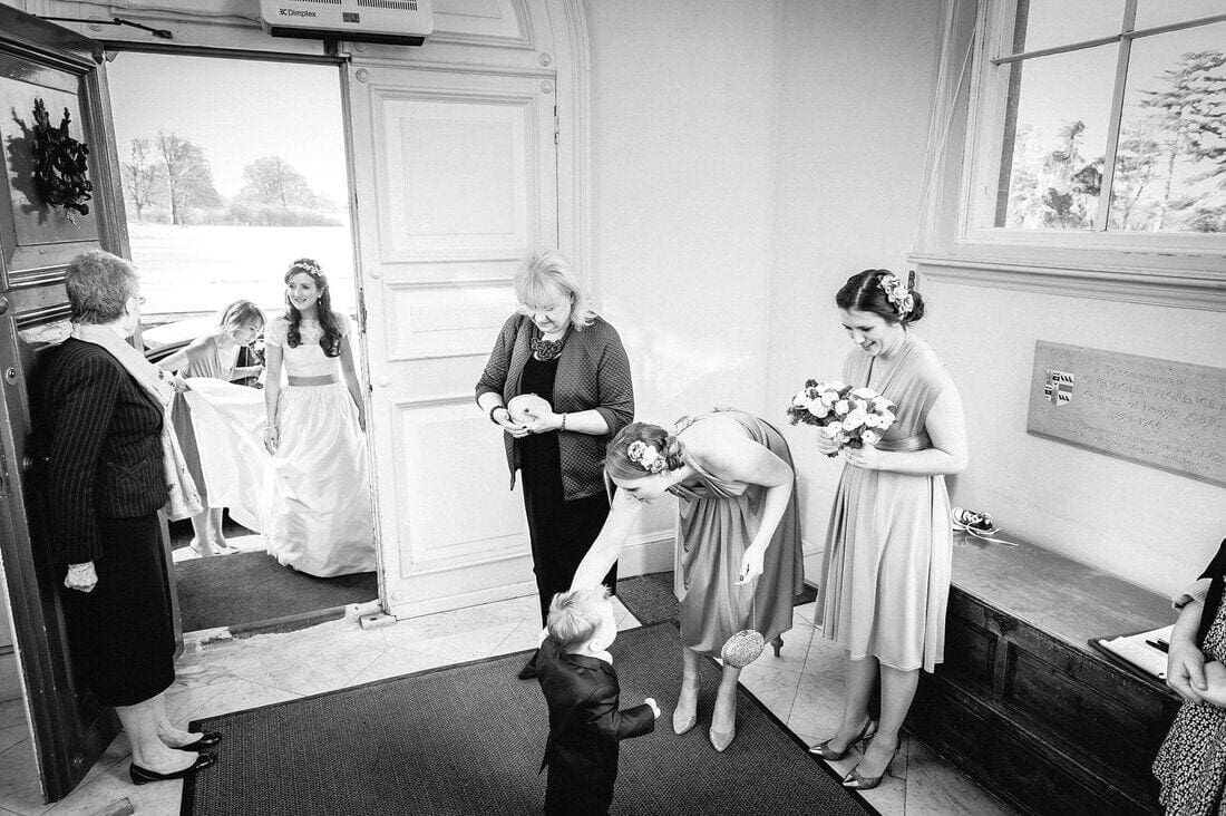 bride arrives at clandon park in guildford