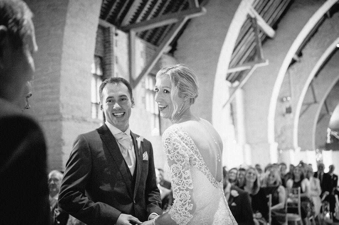 a lighthearted moment during the ceremony