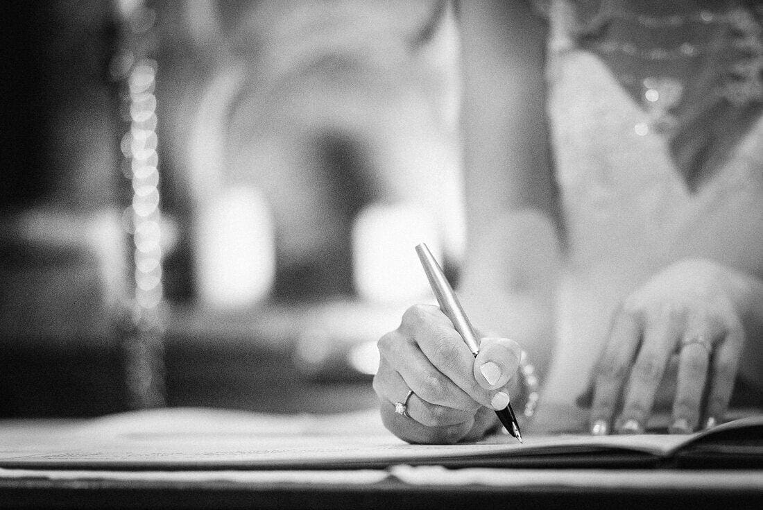 signing the register