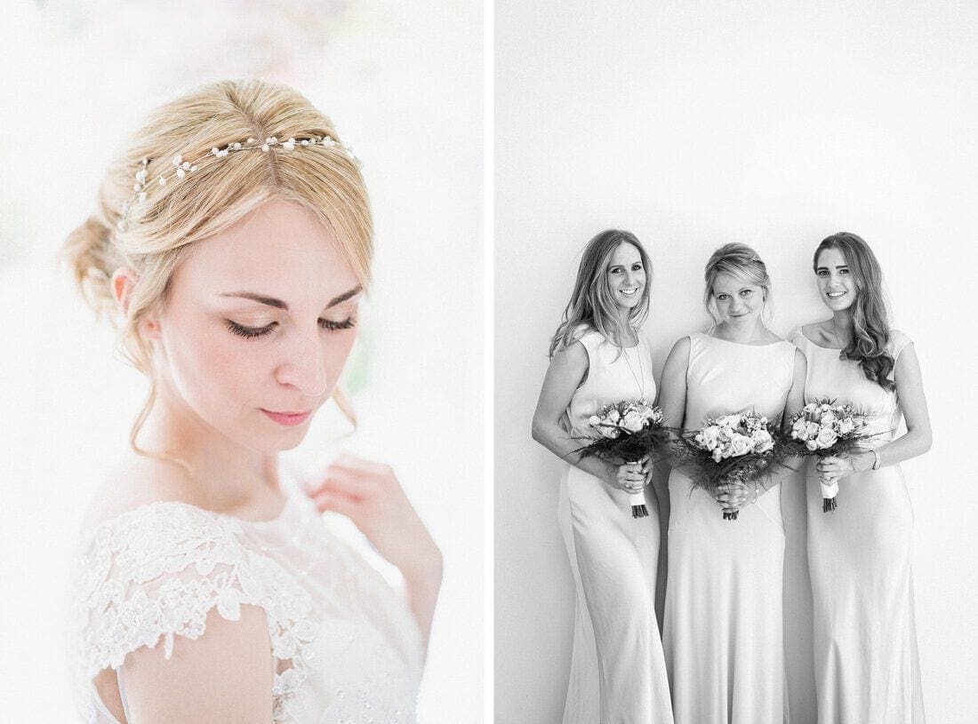 the bride and bridesmaids portraits 