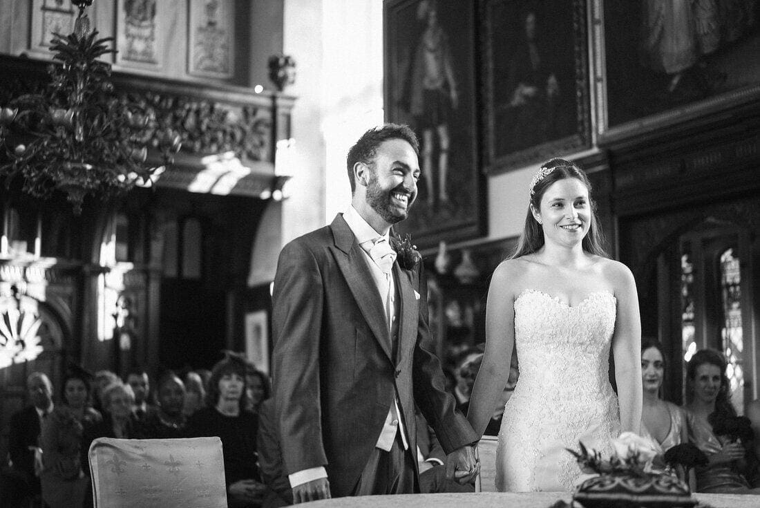 laughter during a Loseley Park wedding ceremony
