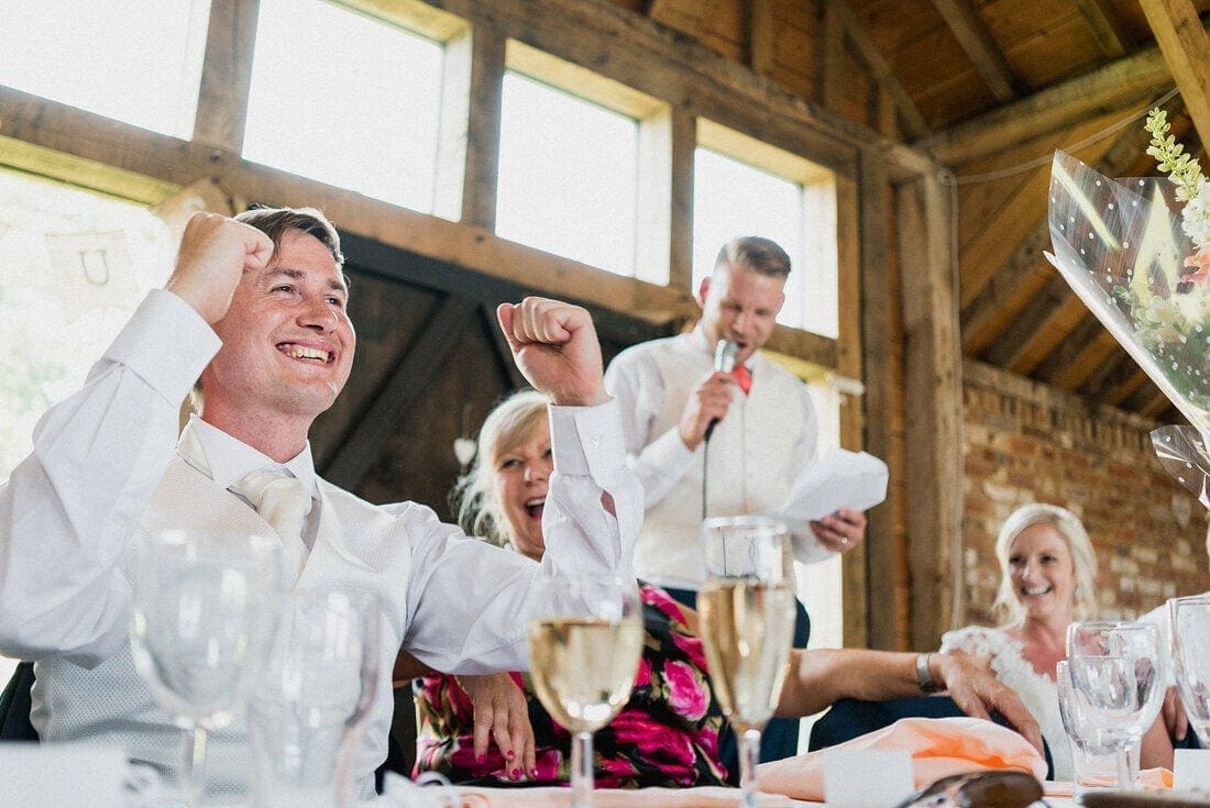 laughter during the grooms wedding speech