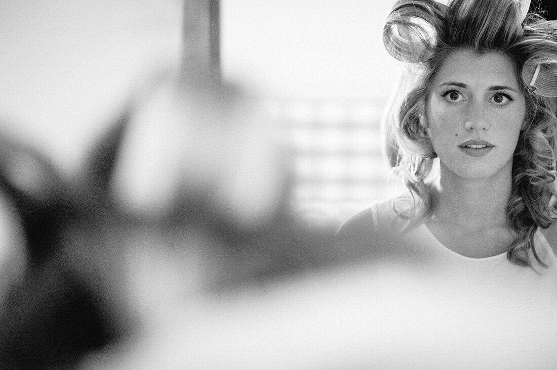 bride gets ready before her wedding ceremony
