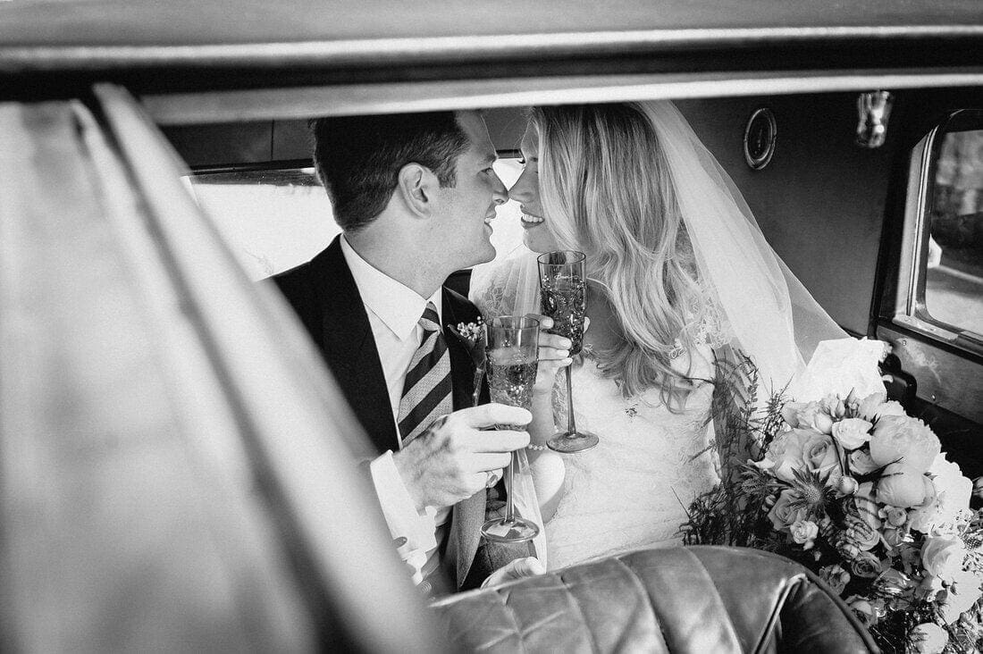 a little kiss between the newlyweds