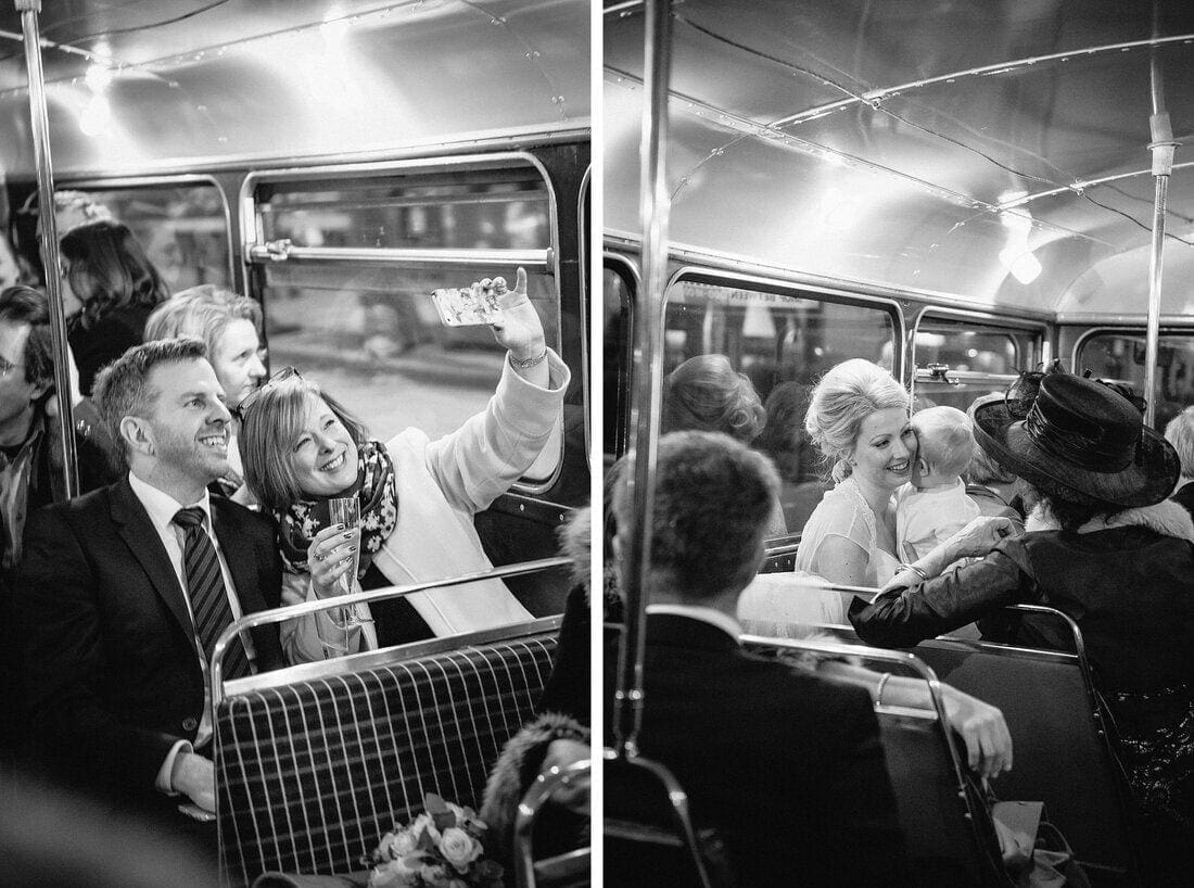the wedding bus ride