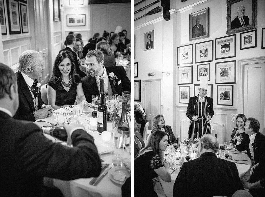 family and friends enjoy the wedding breakfast