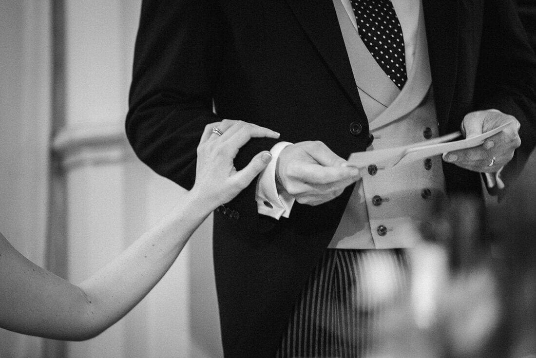 a comforting hand after their marriage