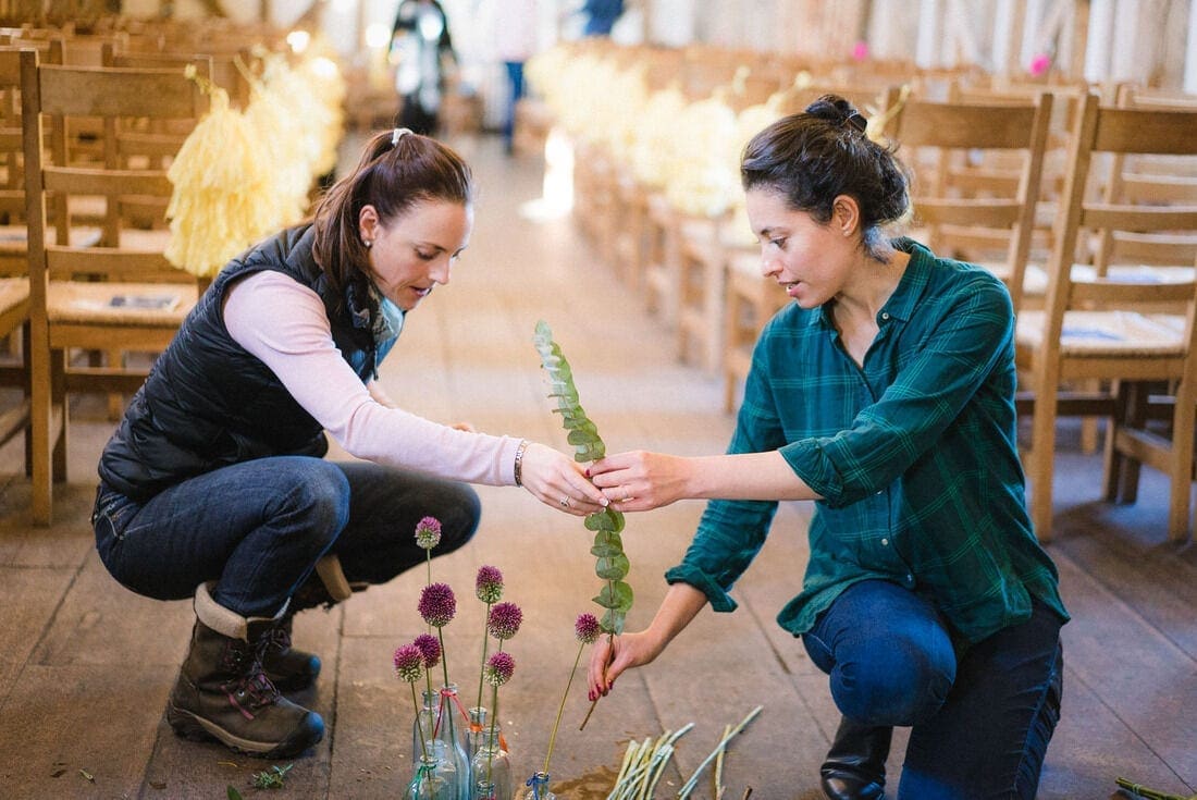 wedding preparations at gate street barn