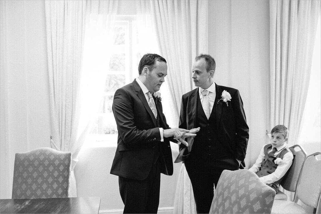 groom's final checks before the ceremony
