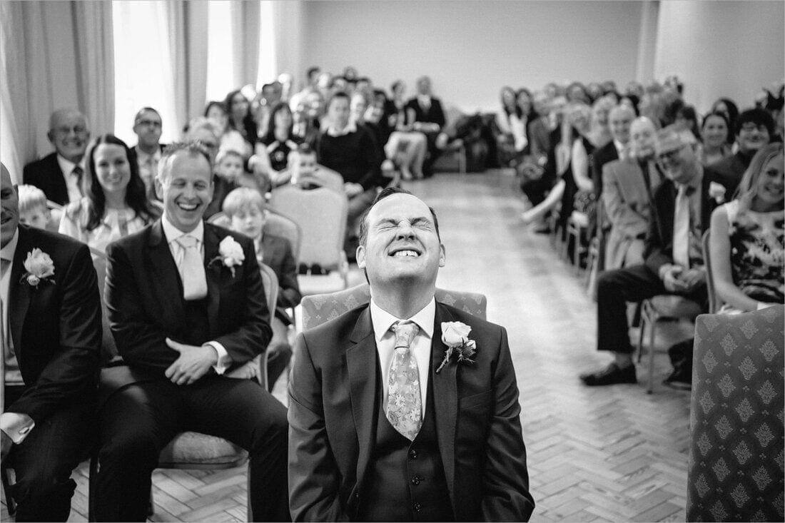 an embarrassed groom