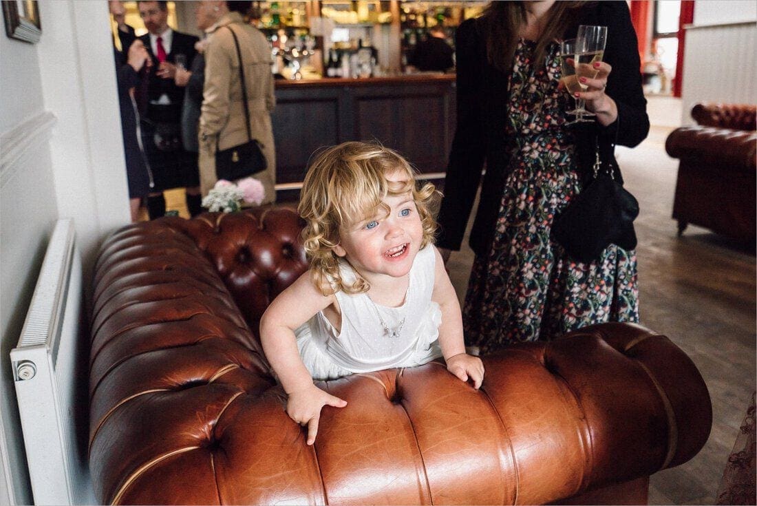 an excited flower girl