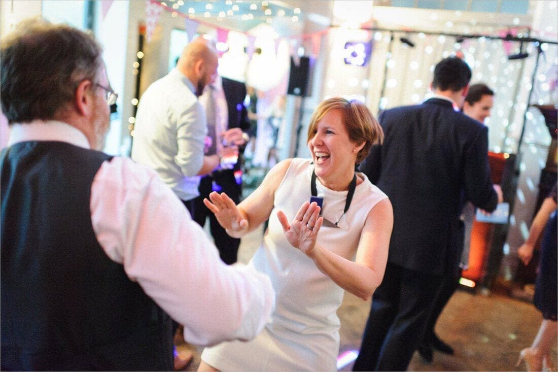 throwing some shapes at the wedding disco