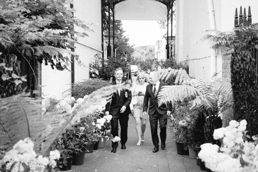 guests arrive ahead of the wedding