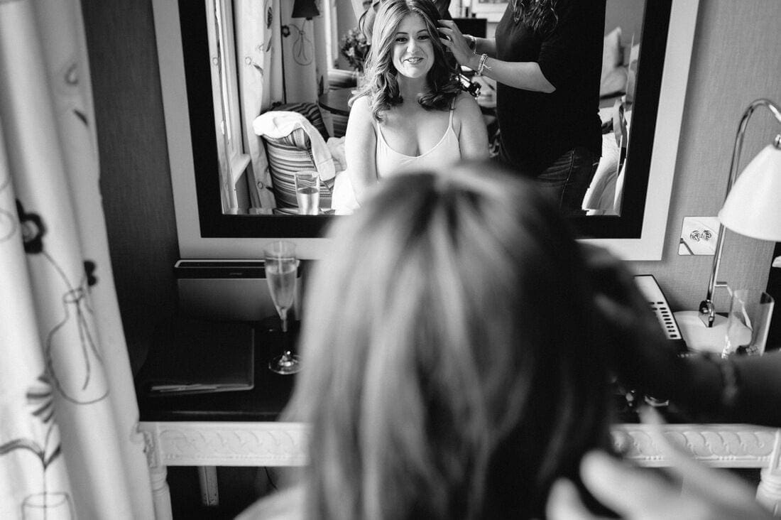 the bride getting ready for her London wedding