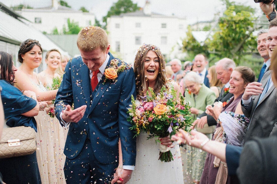 confetti at clifton nurseries wedding