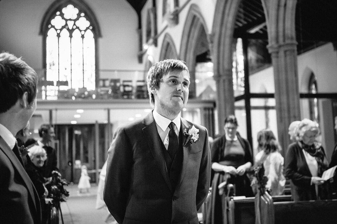 the groom waits anxiously