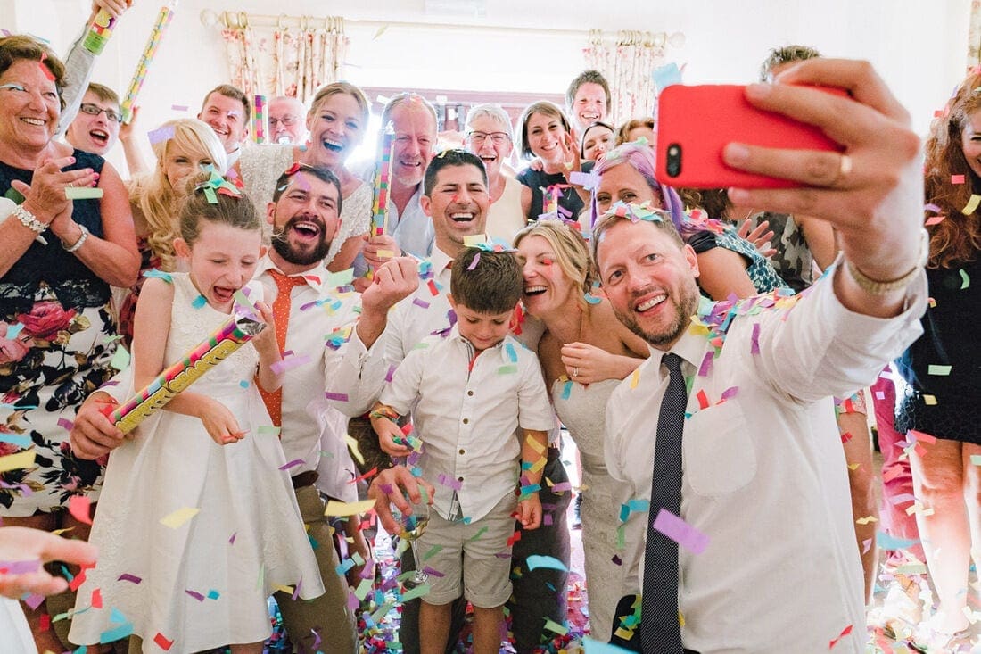 confetti cannon selfie 