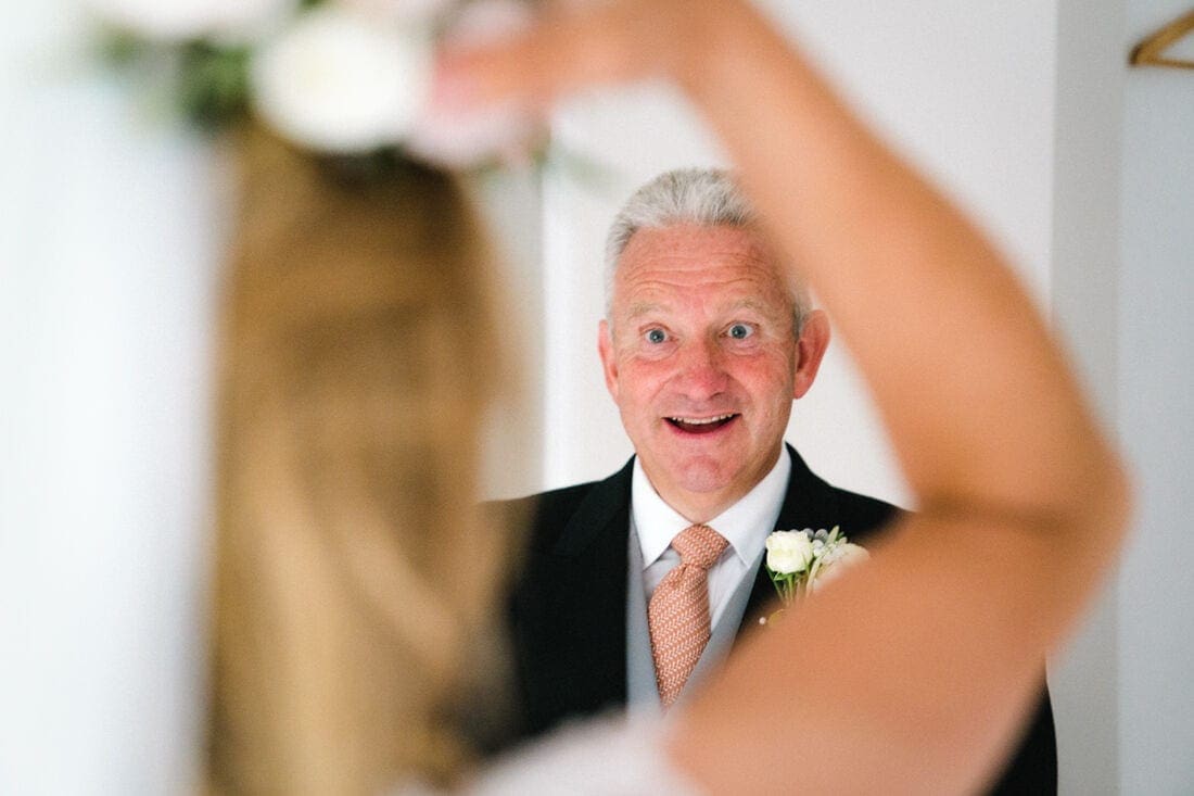 the father of the bride sees his daughter