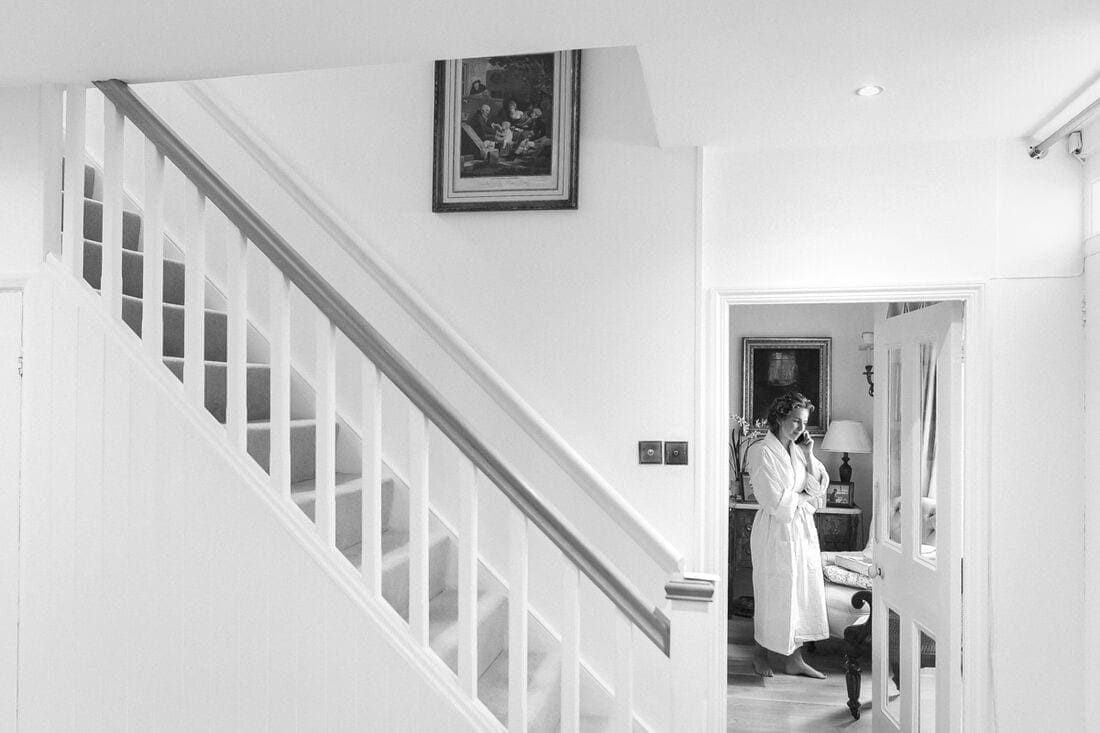 the bride on the morning of her wedding