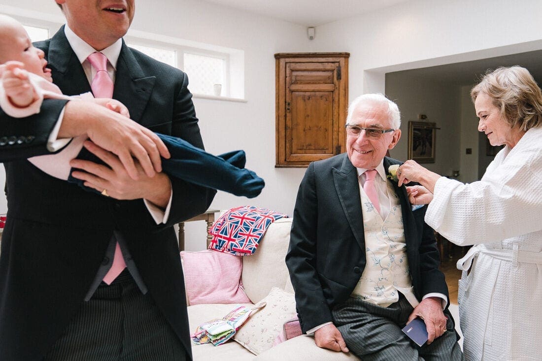 young and old prepare for the wedding ceremony