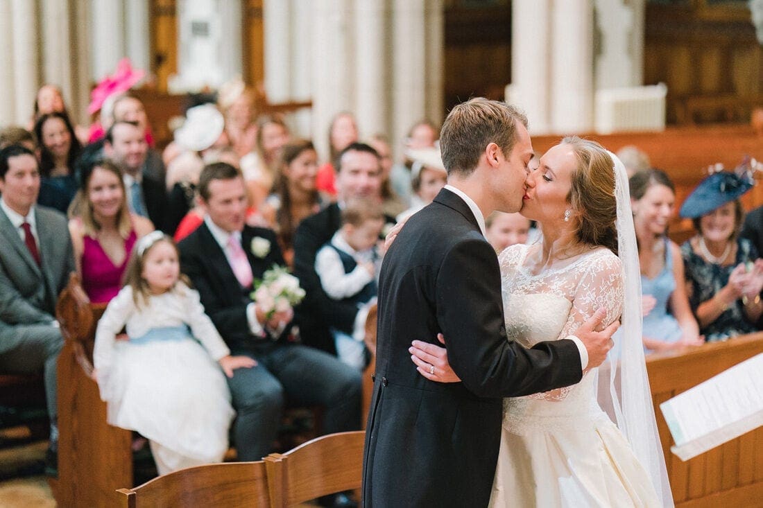 the couples first kiss having become husband and wife