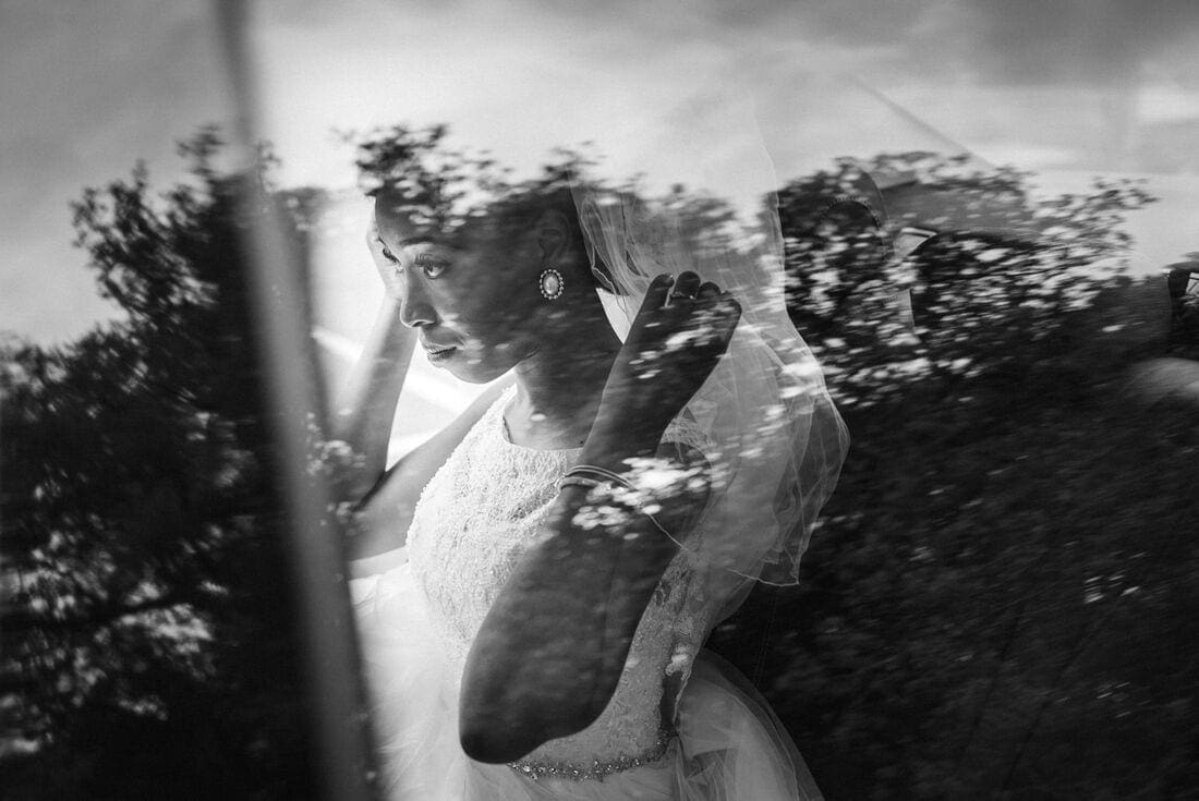 the bride leaves for church