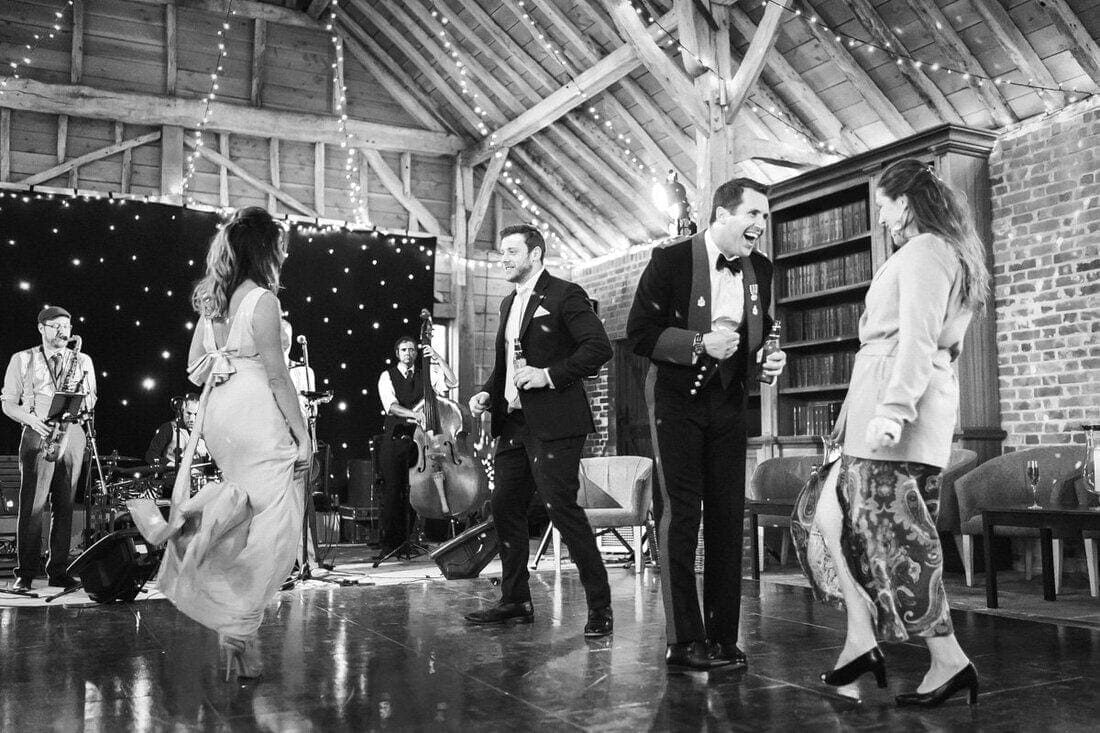 dancing guests at the long barn in Hampshire