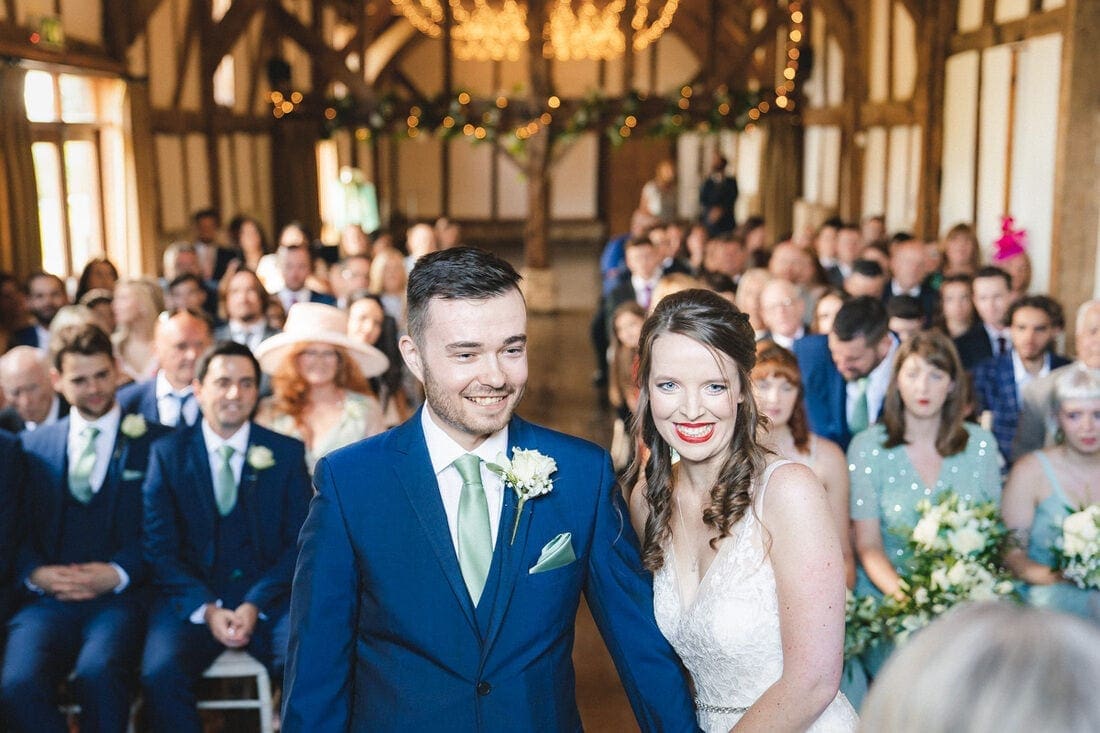 wedding ceremony tithe barn loseley