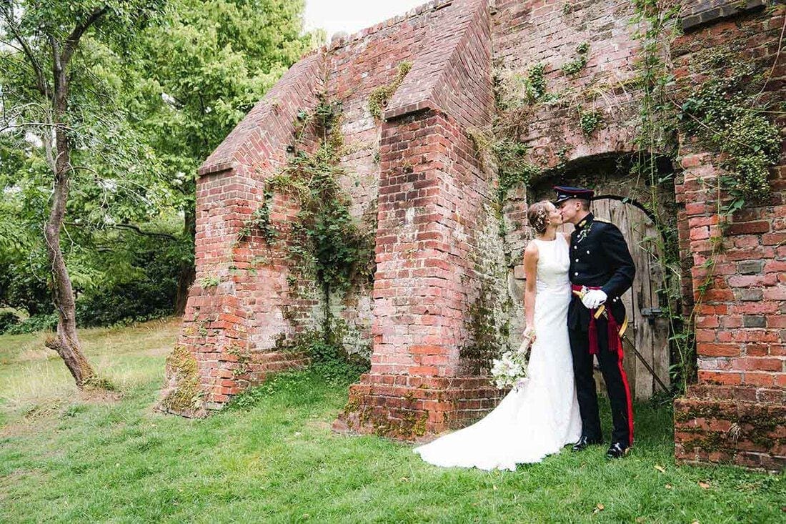 a military wedding portrait