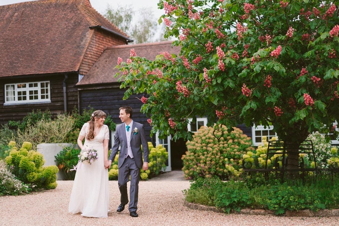 bride and groom portraits at Gate Street Barn in Surrey