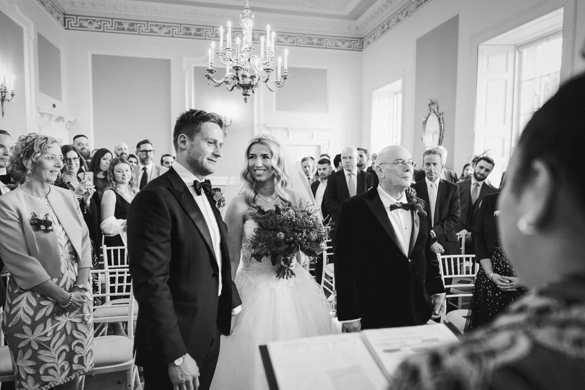 first look between bride and groom on their wedding day