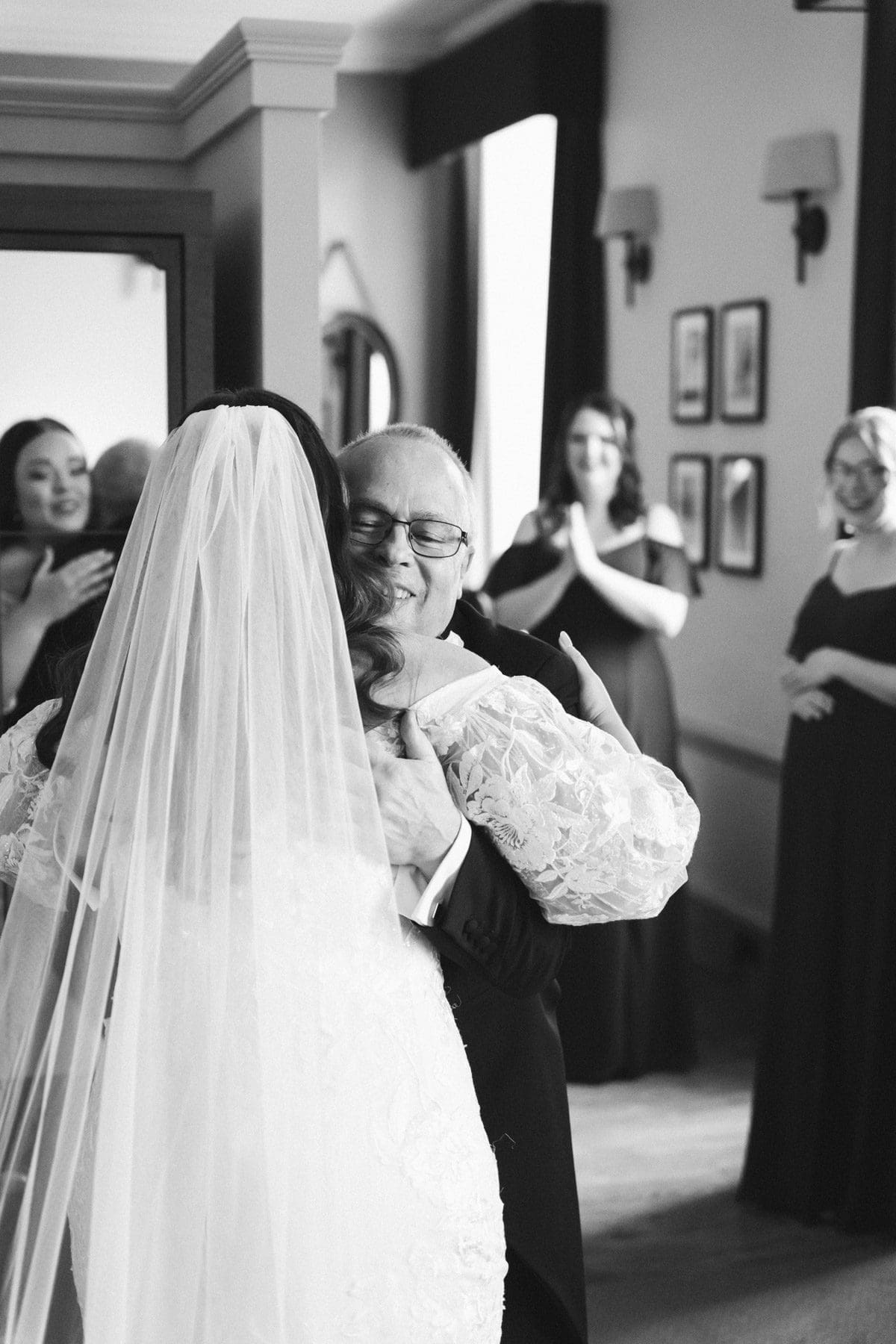 father of the bride first look on the wedding day