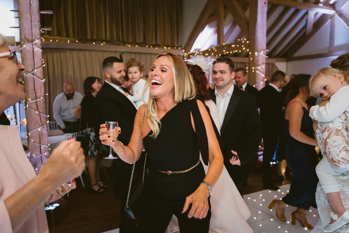wedding guests partying at Cain Manor in Hampshire