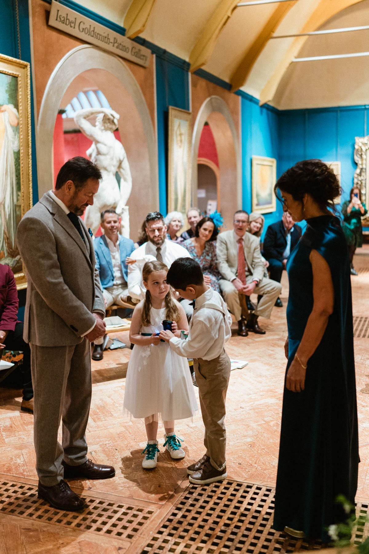 young ring bearers at wedding ceremony in Guildford