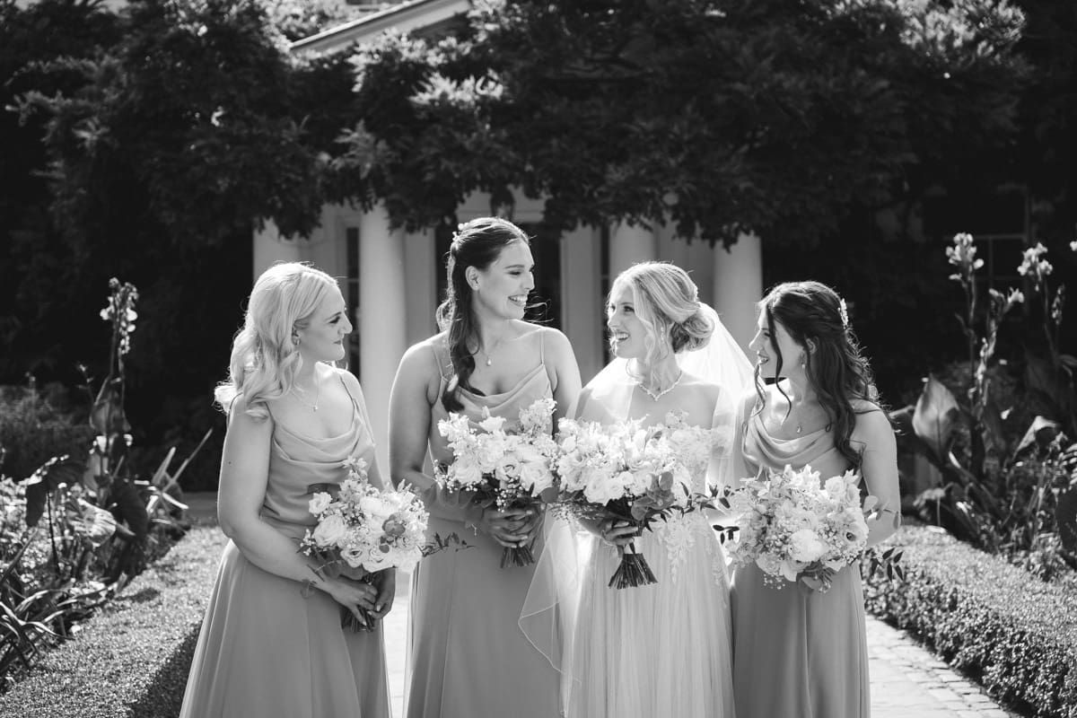 bride and bridesmaid group photo