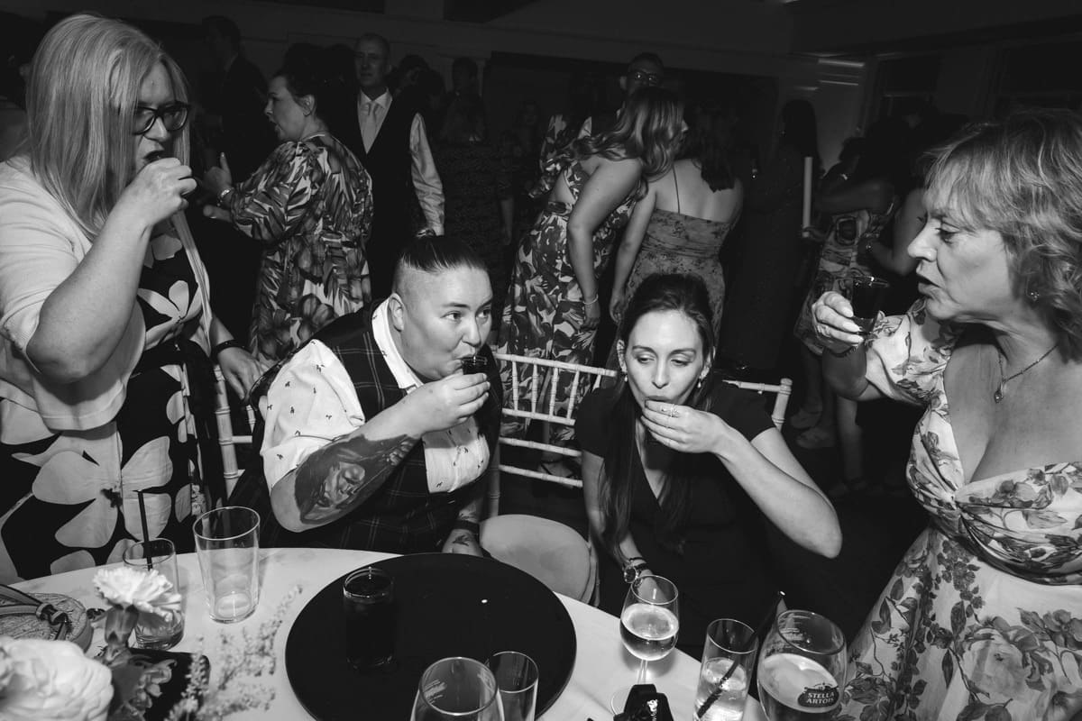 shots at the wedding party