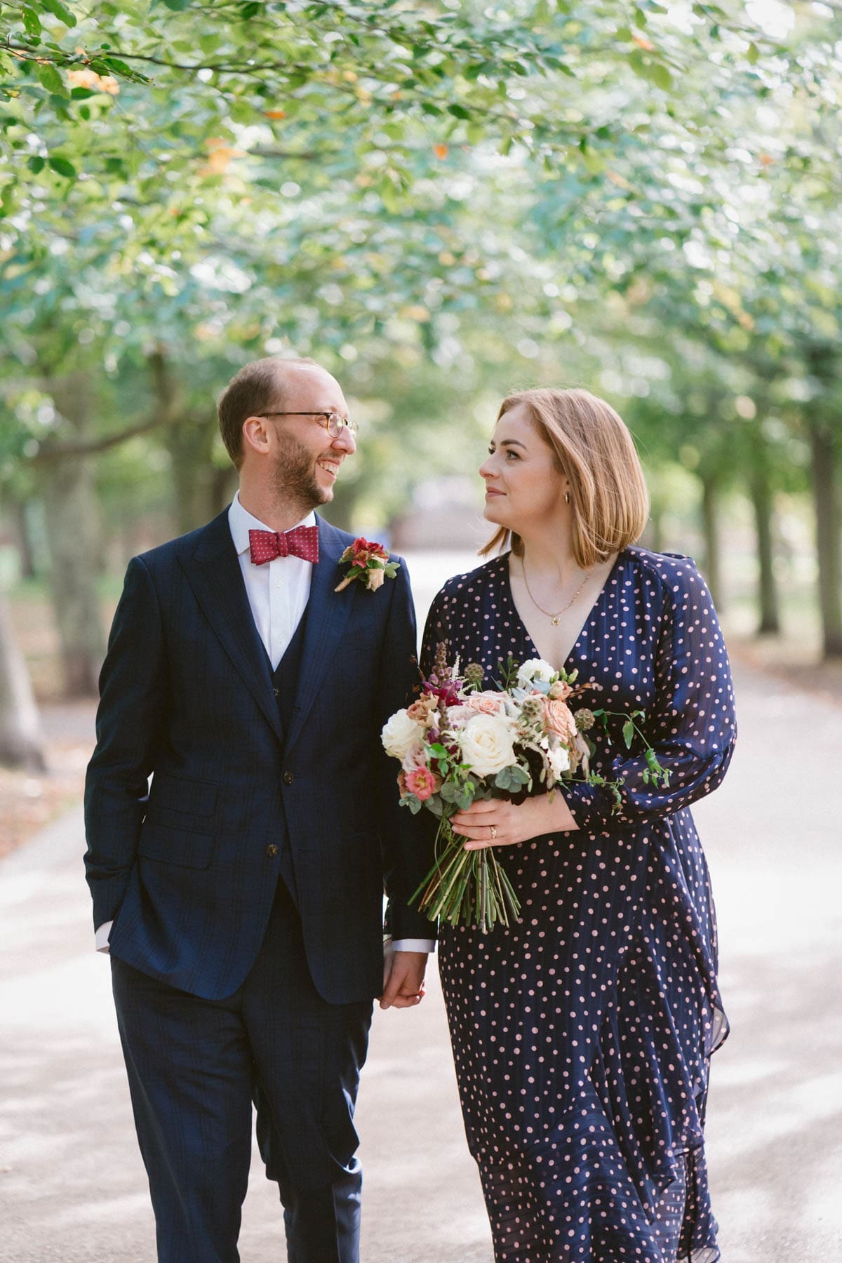 Dark blue wedding dress