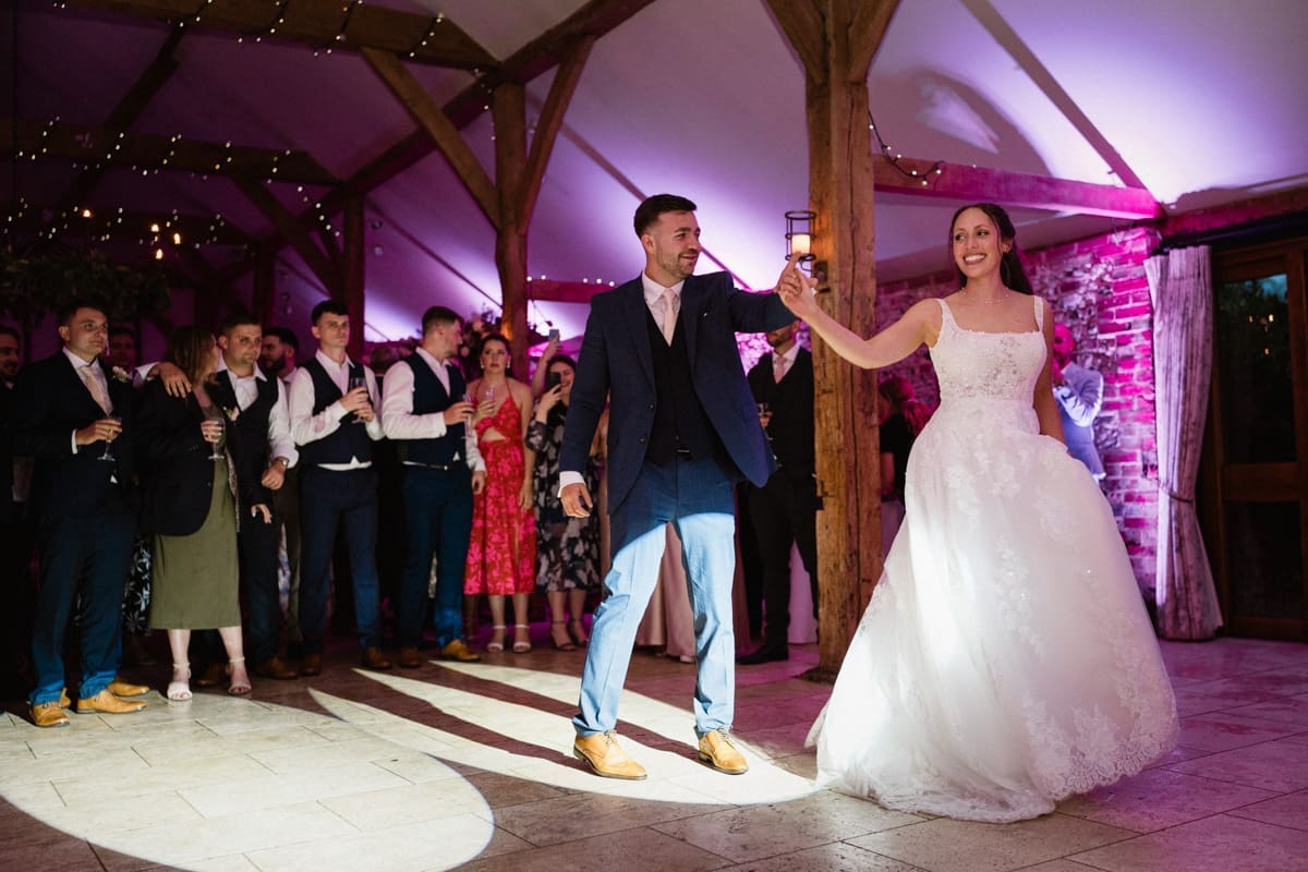 first dance in the evening of the wedding
