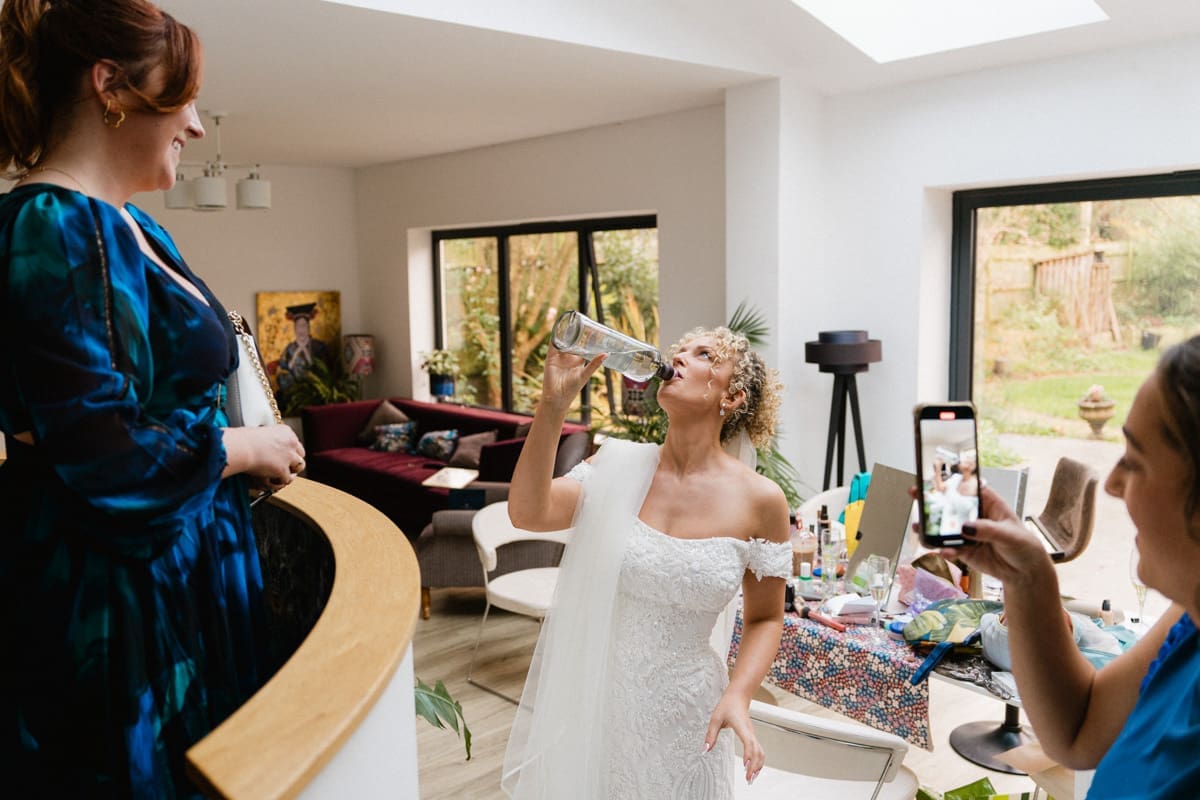 a bit of courage before leaving for church