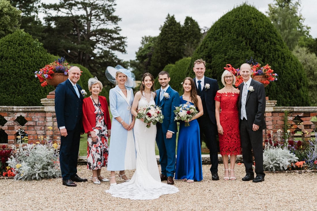 Family group photo in the grounds of The Elvetham