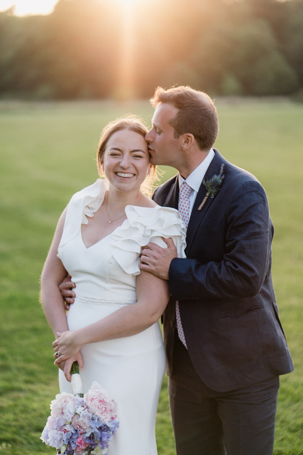 golden hour wedding portrait photo at Stansted Park
