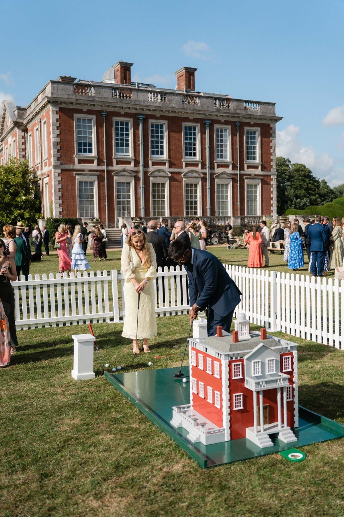 wedding day garden games at Stansted Park